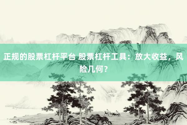 正規(guī)的股票杠桿平臺 股票杠桿工具：放大收益，風險幾何？