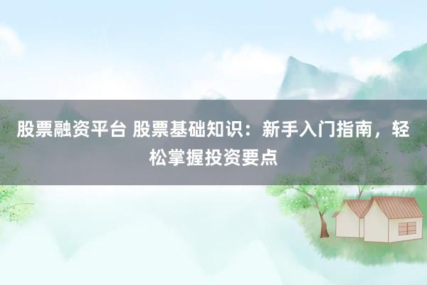 股票融資平臺 股票基礎(chǔ)知識：新手入門指南，輕松掌握投資要點